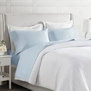 NWT Madison Park 500 TC Egyptian Cotton 4-Piece Sheet Set MP20-8229 Blue Queen